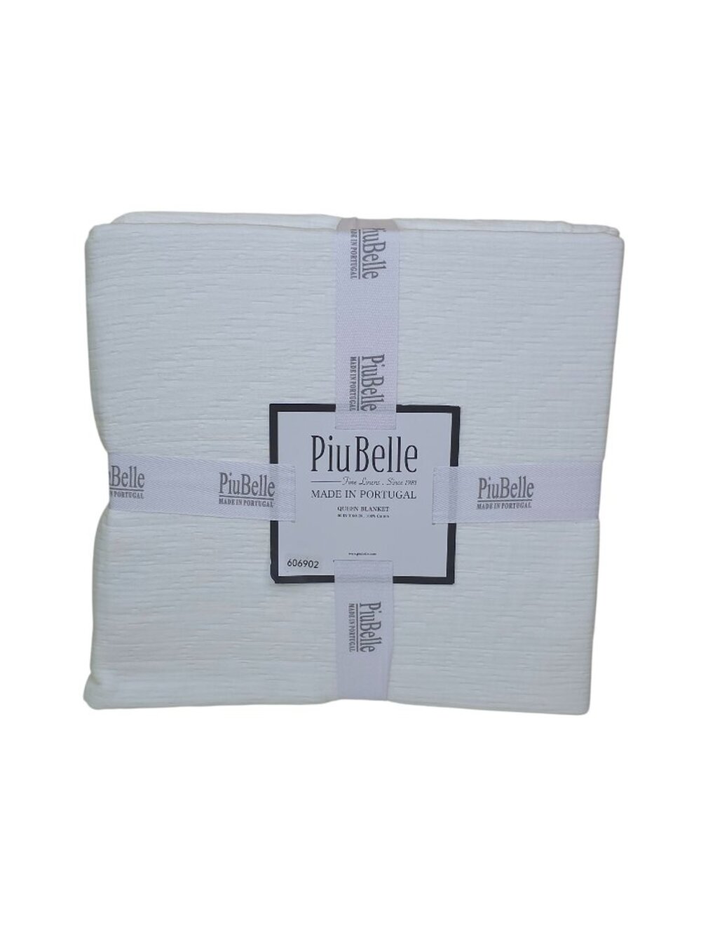 PiuBelle Queen Blanket 100% Cotton Lightweight 90x90 Coverlet Made In Portugal